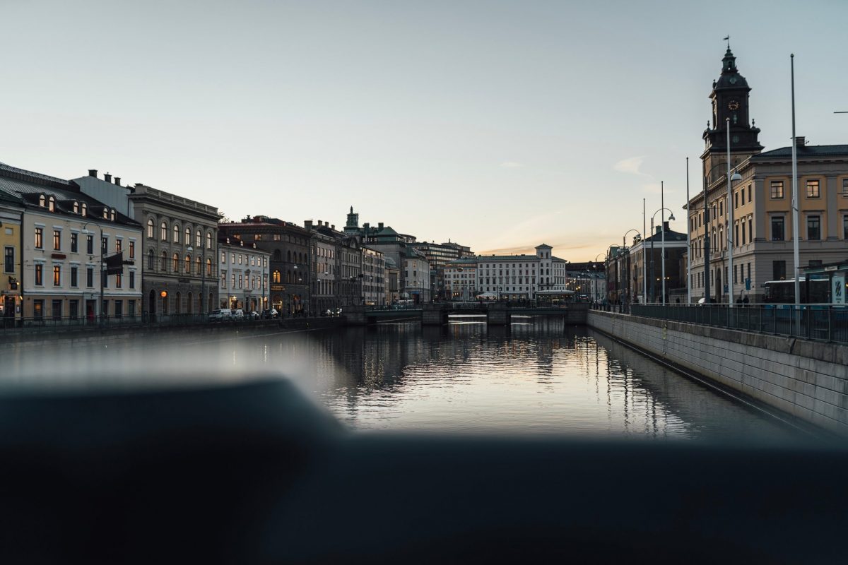 City at sunset